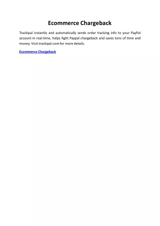 ecommerce chargeback