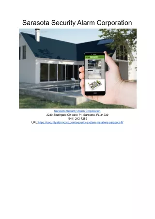 sarasota security alarm corporation