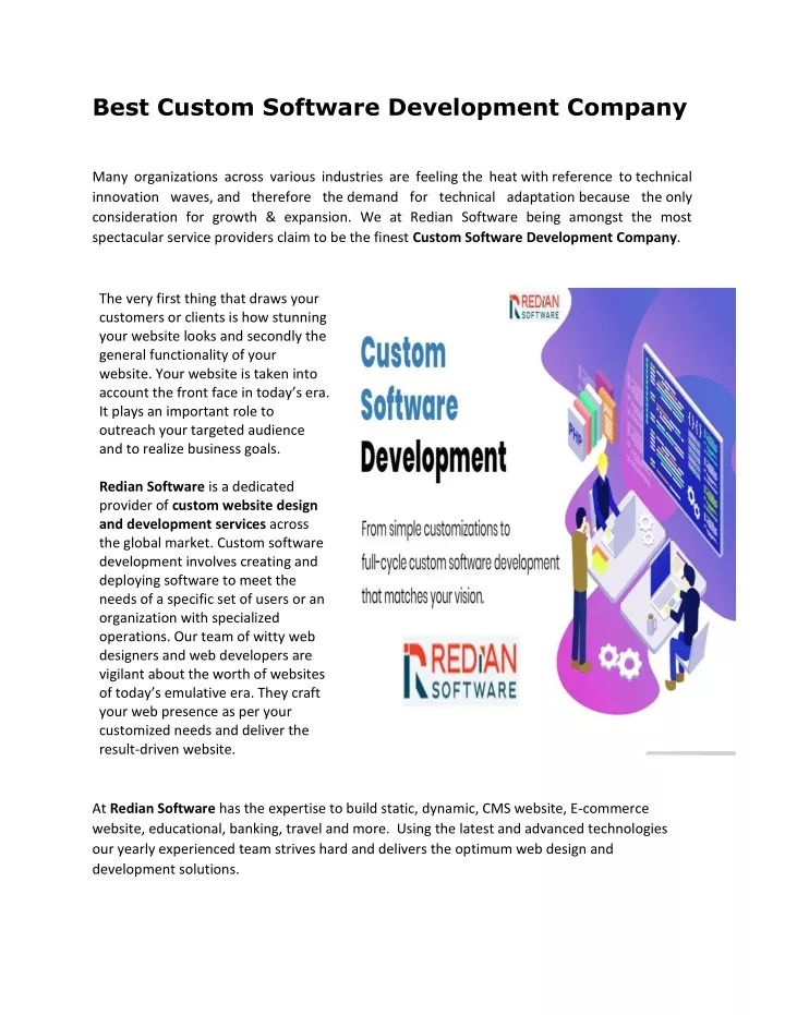 PPT - Custom Software Development Trends and Methodologies - Redian ...