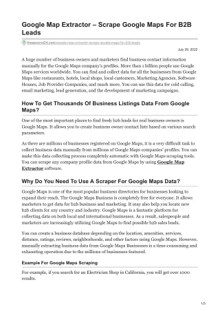 google map extractor scrape google maps