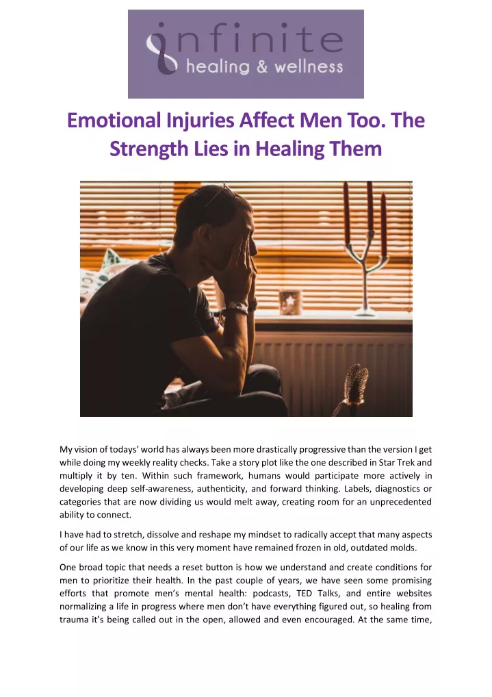 emotional injuries affect men too the strength