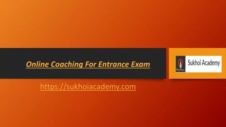 online coaching for entrance exam