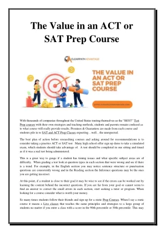 the value in an act or sat prep course