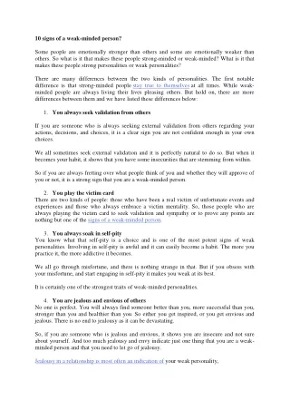 10 signs of a weak minded person some people