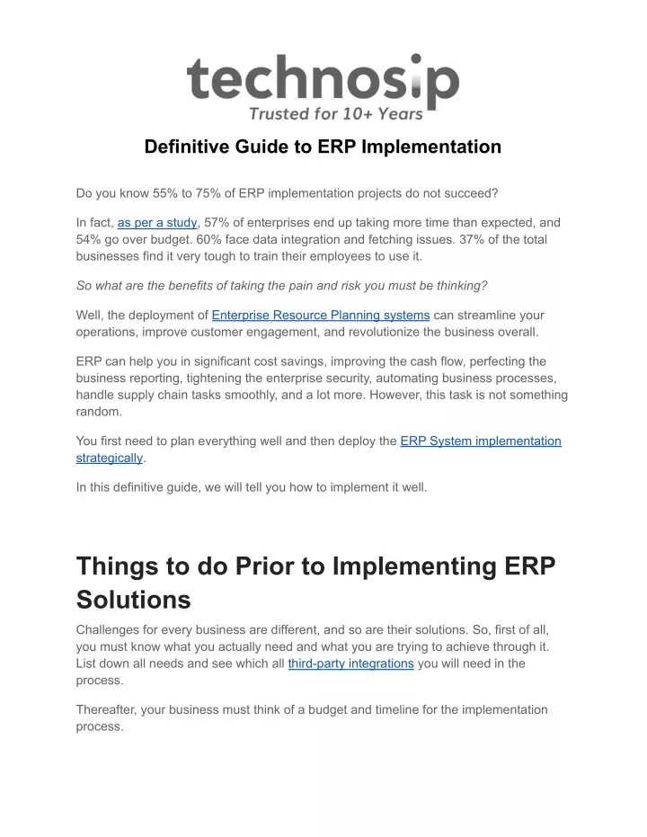 definitive guide to erp implementation