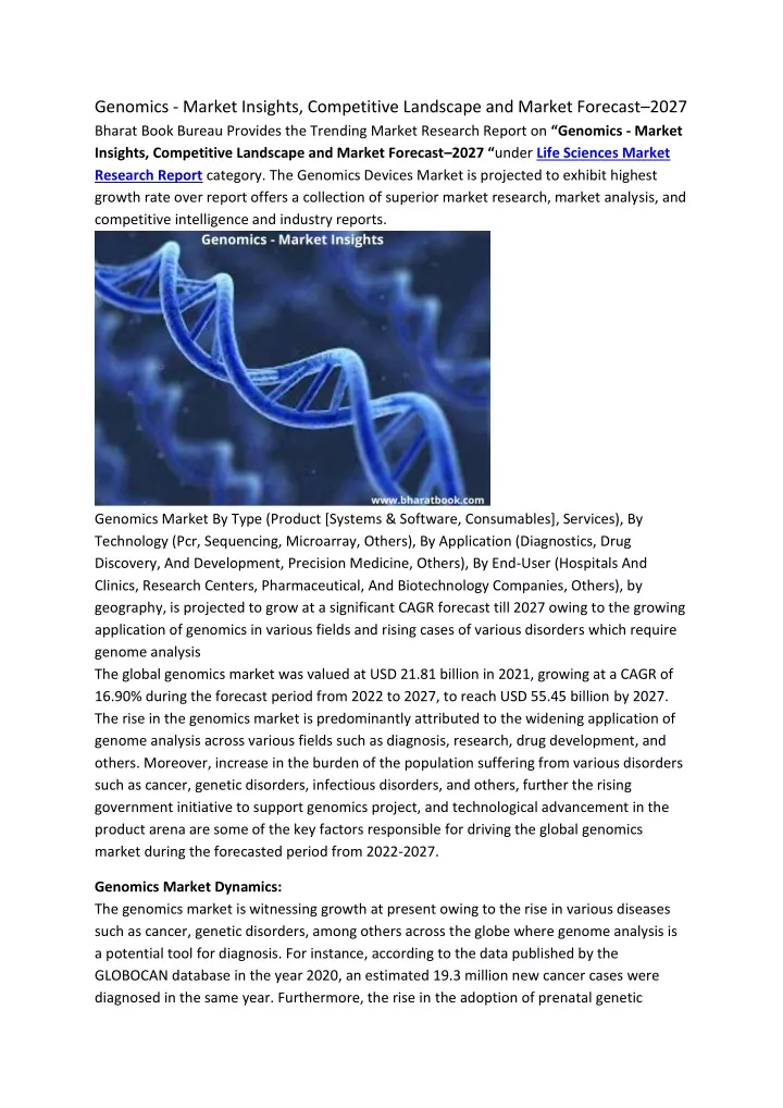 genomics market insights competitive landscape