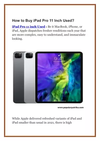 How to Buy iPad Pro 11 Inch Used?