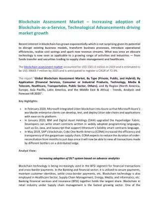 blockchain assessment market increasing adoption