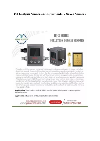 oil analysis sensors instruments gaxce sensors