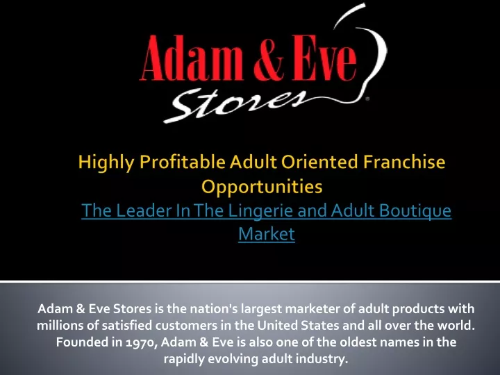 highly profitable adult oriented franchise opportunities