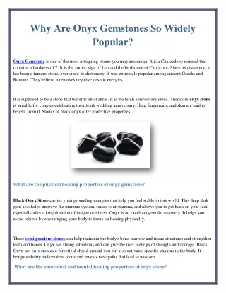 why are onyx gemstones so widely popular
