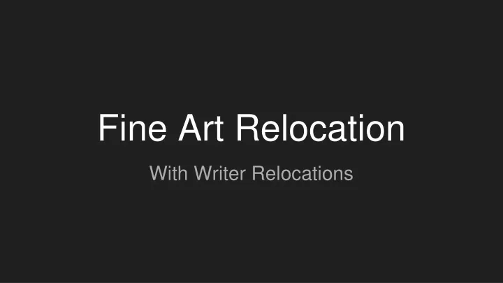 fine art relocation