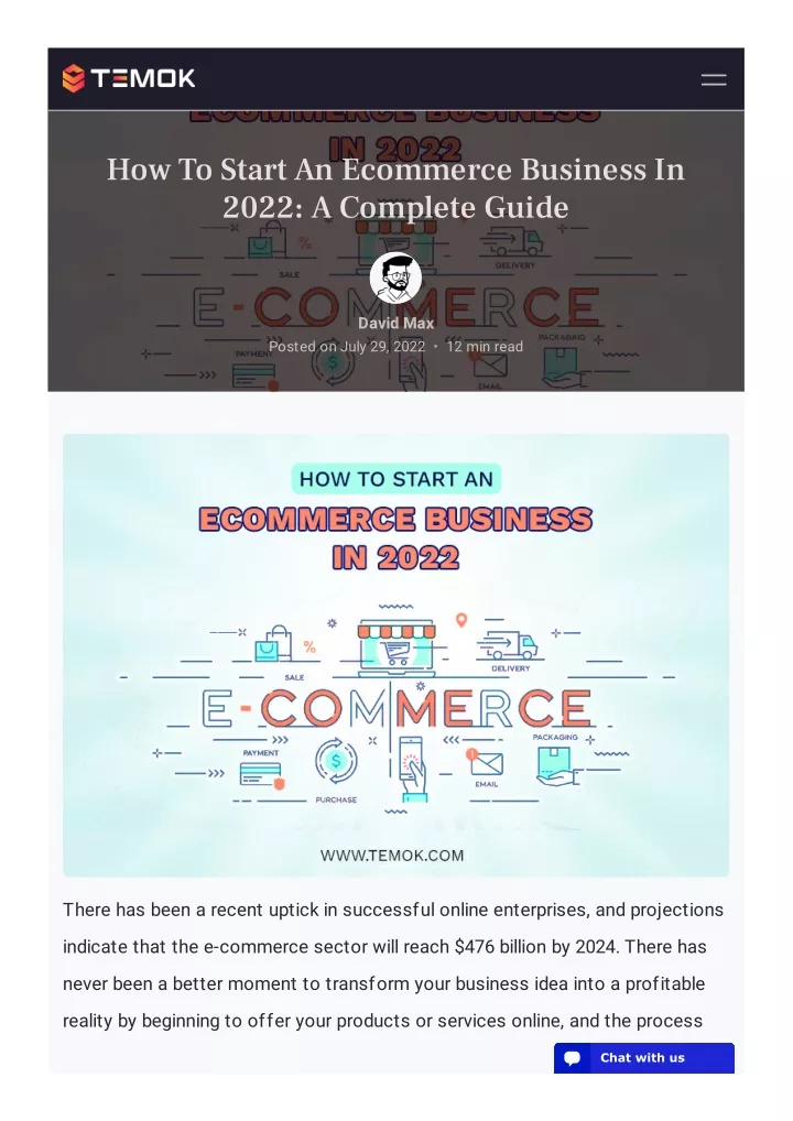 how to start an ecommerce business in 2022