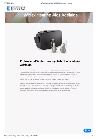 Widex Hearing Aids Adelaide