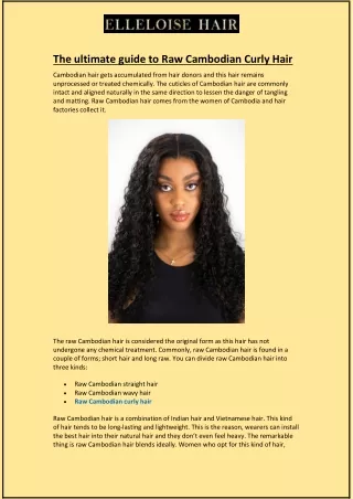the ultimate guide to raw cambodian curly hair