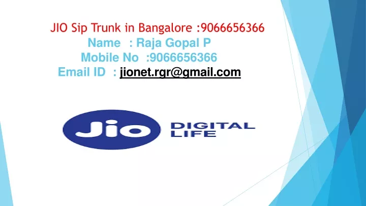 jio sip trunk in bangalore 9066656366 name raja