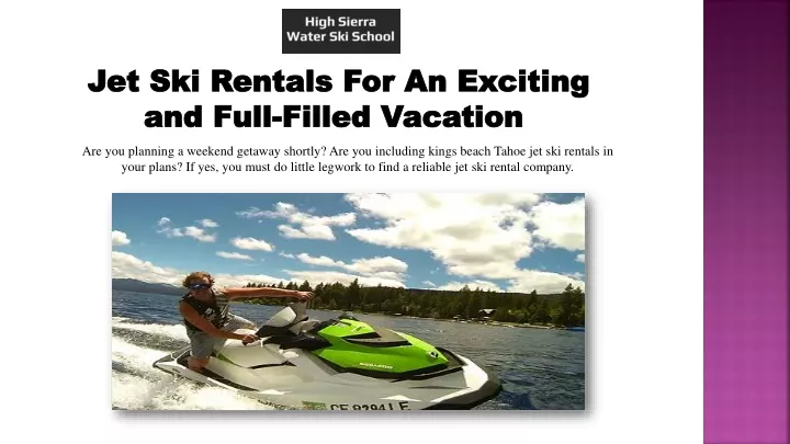 jet ski rentals for an exciting and full filled