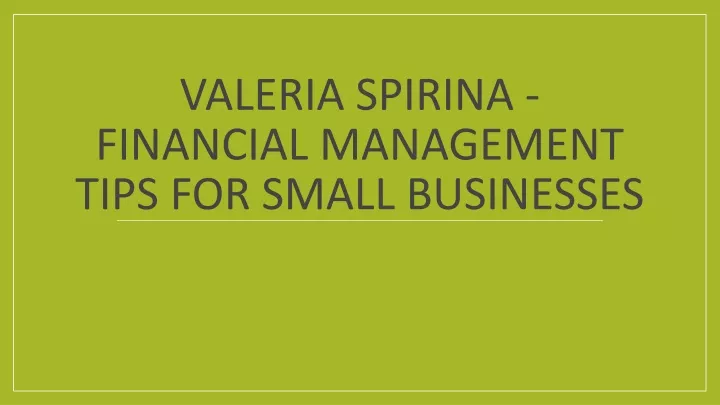 valeria spirina financial management tips for small businesses