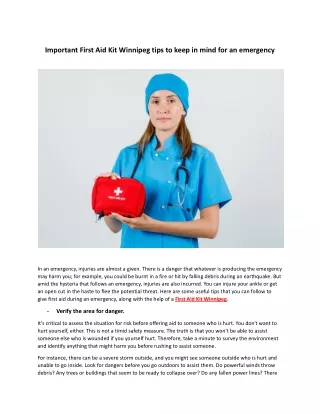important first aid kit winnipeg tips to keep