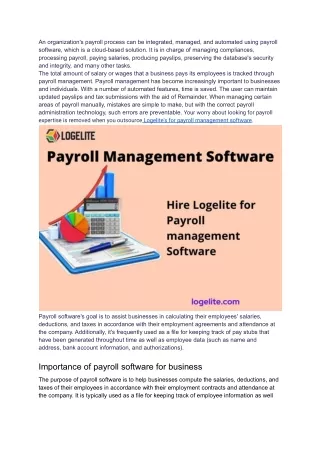 what is payroll management Software