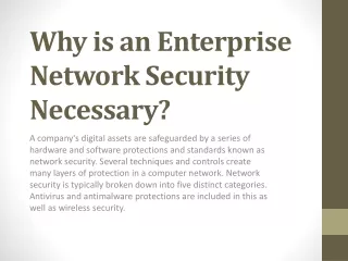Enterprise Network Security Solution