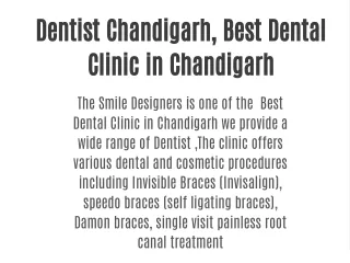 Dentist Chandigarh, Best Dental Clinic in Chandigarh