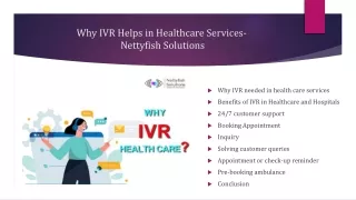 why ivr helps in healthcare services nettyfish