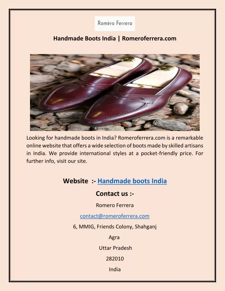 handmade boots india romeroferrera com