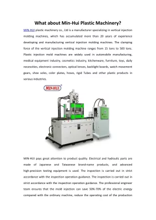 What about Min-Hui Plastic Machinery