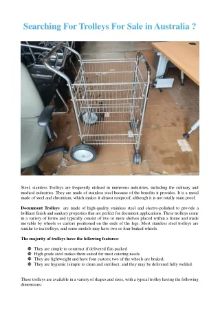 Searching For Trolleys For Sale in Australia _