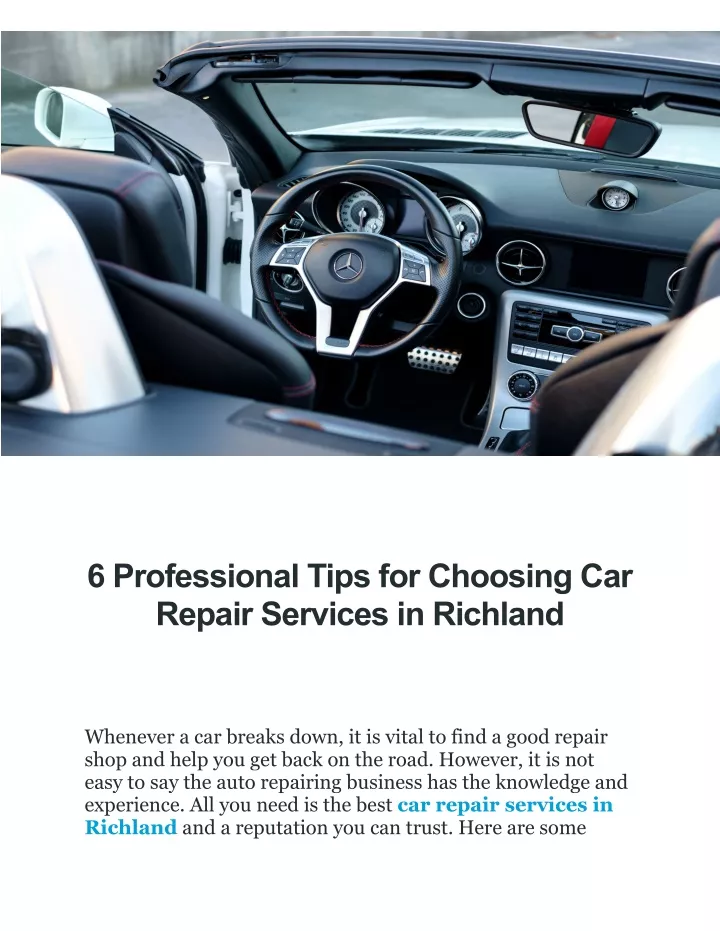 6 professional tips for choosing car repair