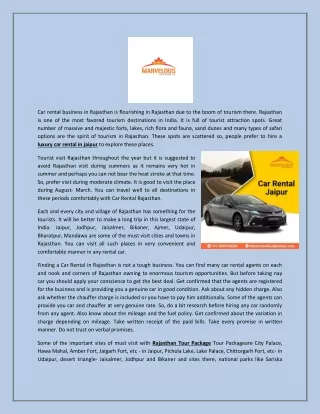 Jaipur Car Rental