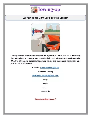 Workshop for Light Car | Towing-up.com