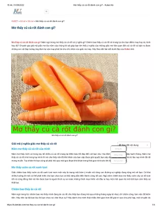 Mơ thấy củ cà rốt đánh con gì_ - Kubet Ab