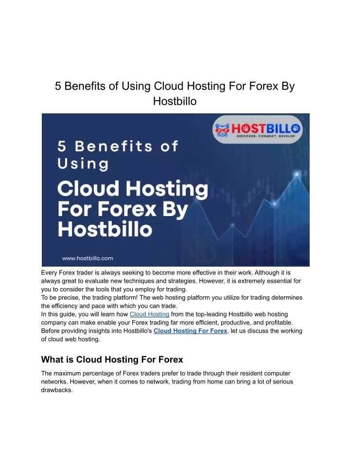 5 benefits of using cloud hosting for forex