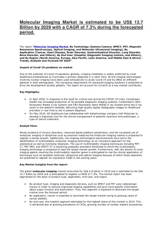 molecular imaging market is estimated