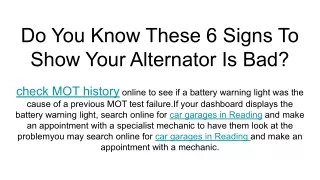 do you know these 6 signs to show your alternator