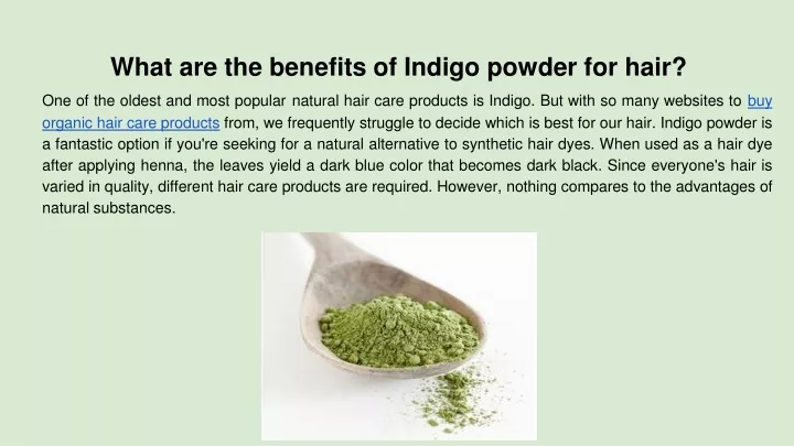 what are the benefits of indigo powder for hair