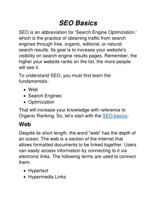 SEO Basics