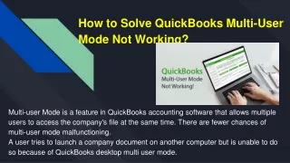 how to solve quickbooks multi user mode not working
