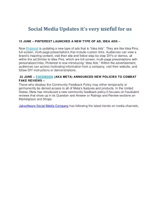 Social Media Updates it-Jaksoftware