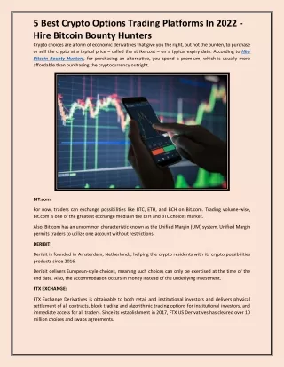 5 Best Crypto Options Trading Platforms In 2022 - Hire Bitcoin Bounty Hunters
