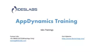 AppDynamics Training - IDESTRAININGS