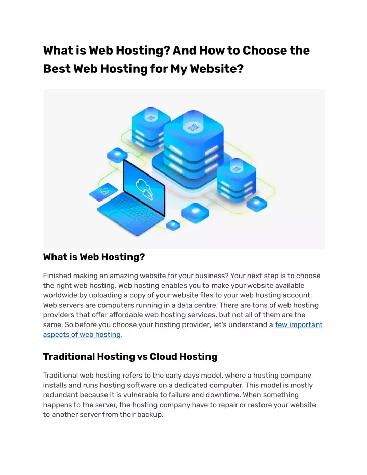 what is web hosting and how to choose the best