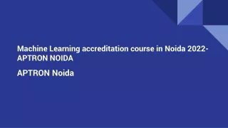 machine learning accreditation course in noida 2022 aptron noida