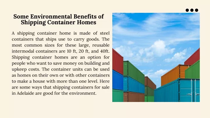some environmental benefits of shipping container