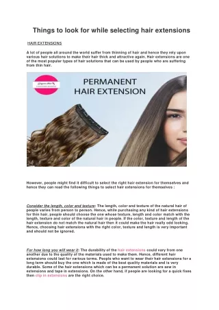 Things to look for while selecting hair extensions