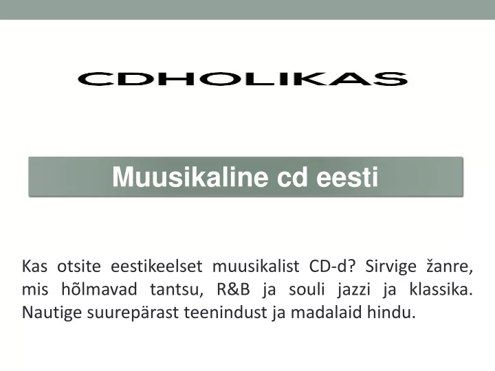 muusikaline cd eesti
