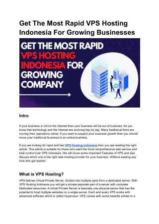 get the most rapid vps hosting indonesia