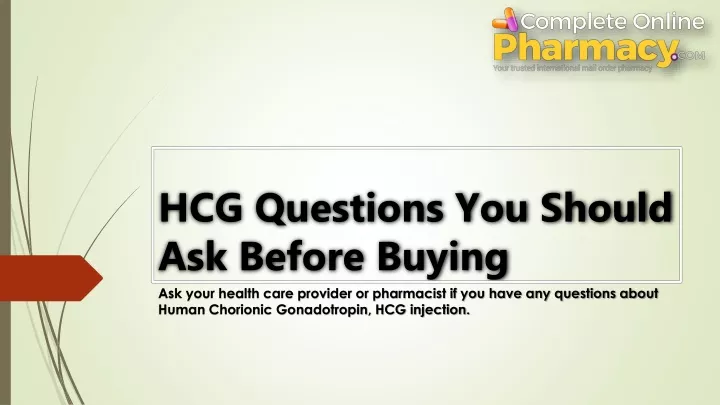 hcg questions you should ask before buying